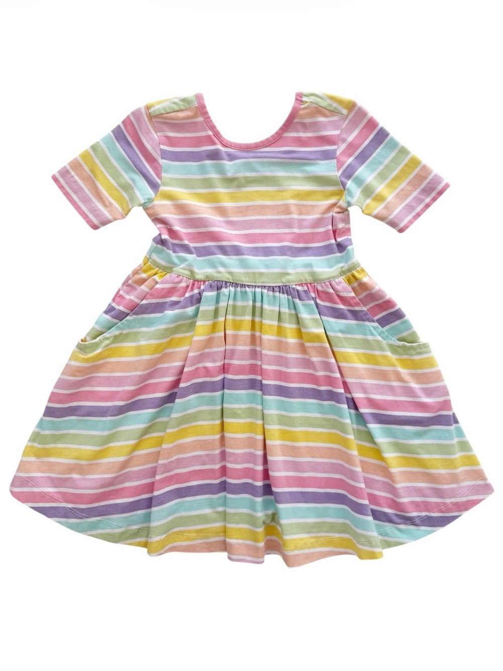 Ruffle Butts Rainbow Stripe Dress Size 4T